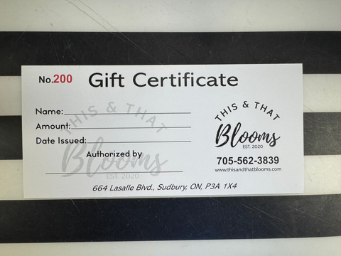 GIFT CERTIFICATE