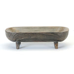 LARGE CARVED WOOD OVAL ON LEGS