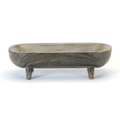 LARGE CARVED WOOD OVAL ON LEGS