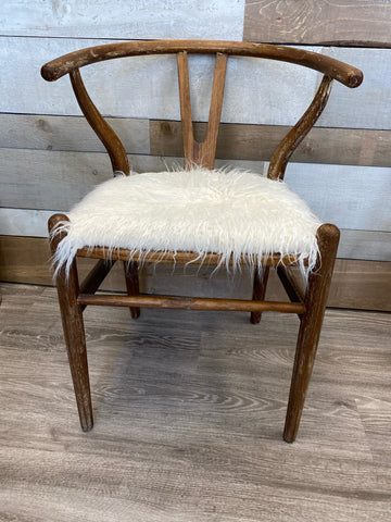 wooden chair with cushion